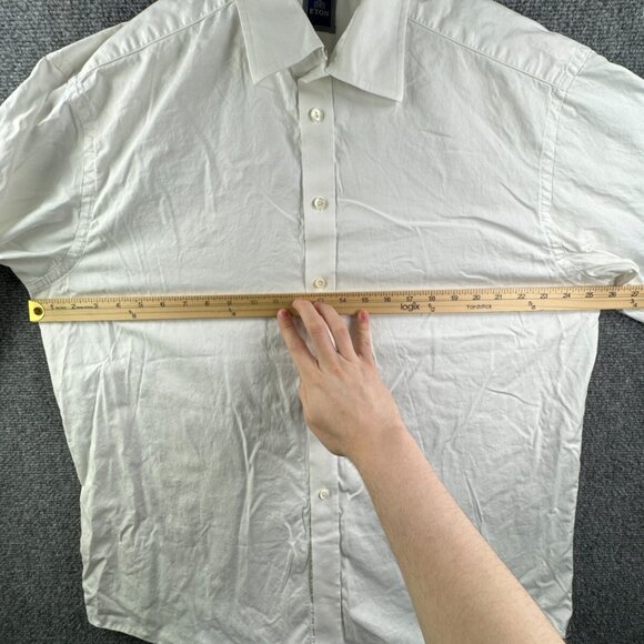 Eton Long Sleeve Button Up Shirt Men Cotton Designer White 17.5 Sweden Woven - Picture 5 of 15